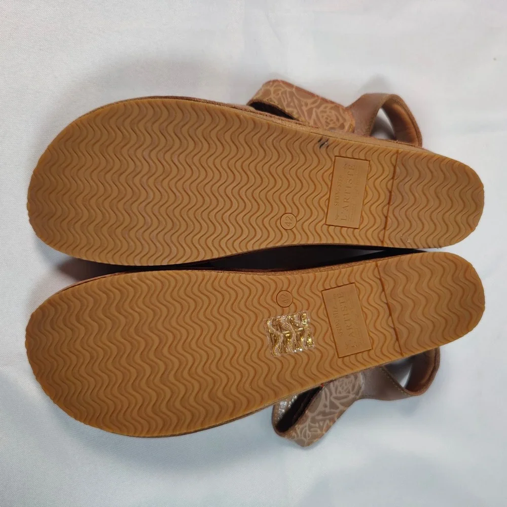 L'Artiste Spring Step Cuteness Cork Sandals Comfort Shoe Leather 42 Artsy Resort